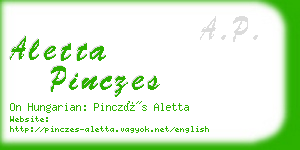 aletta pinczes business card